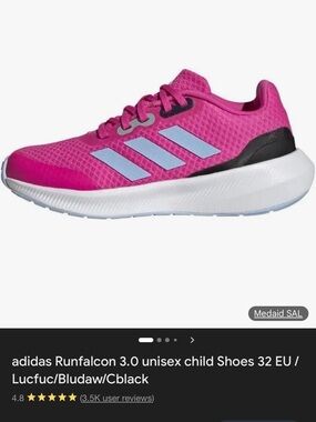 adidas Kids Pink and Light Blue Running Sneakers